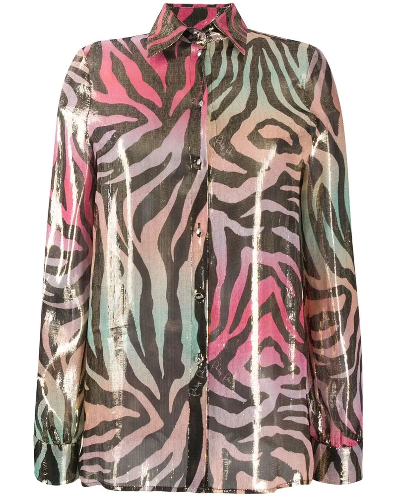 Philipp Plein Hemd mit Animal-Print - Metallic Metallic