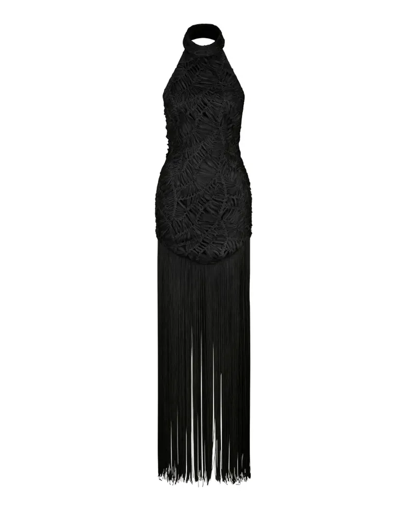 Atoir fringe-detail ruched dress - Schwarz Schwarz