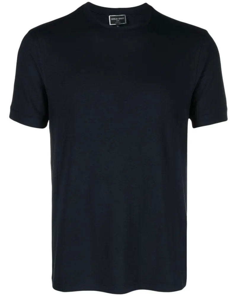 Giorgio Armani T-Shirt mit rundem Ausschnitt - Blau Blau