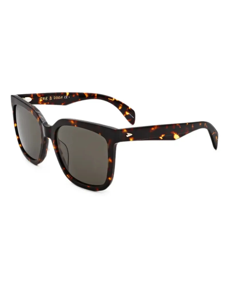 Rag & Bone Eckige Sonnenbrille in Schildpattoptik - Braun Braun