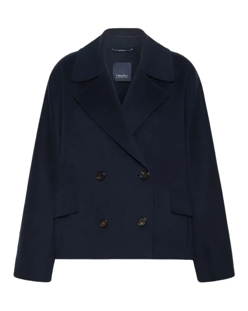 Max Mara double-breasted virgin wool coat - Blau Blau