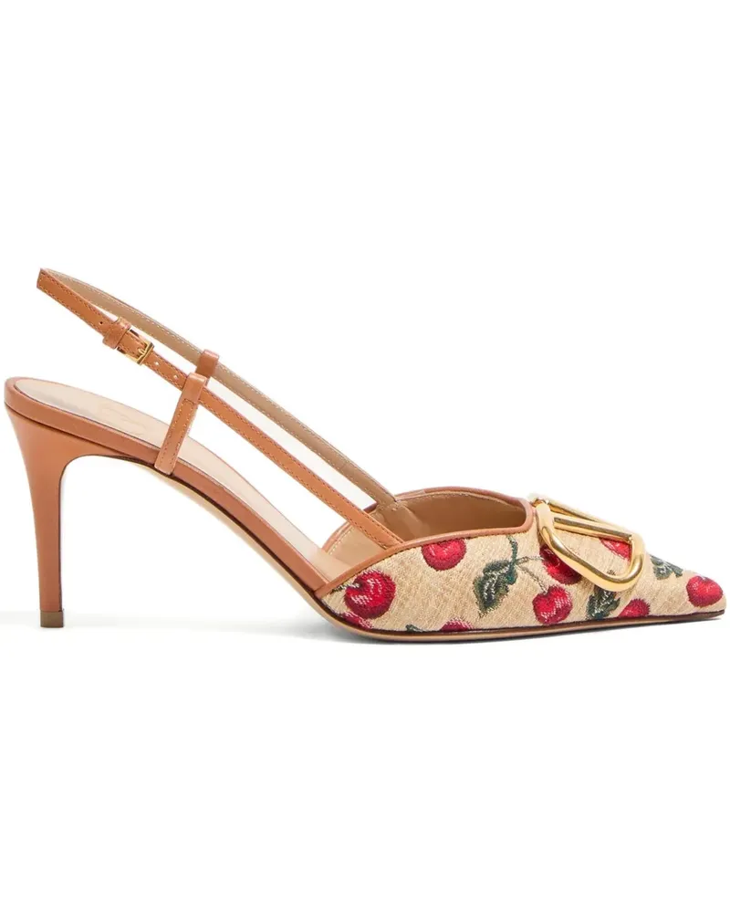 Valentino Garavani VLogo Signature Pumps mit Cherryfic-Print 80mm - Nude Nude