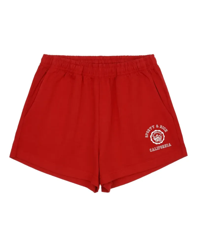 SPORTY & RICH Shorts mit Logo - Rot Rot
