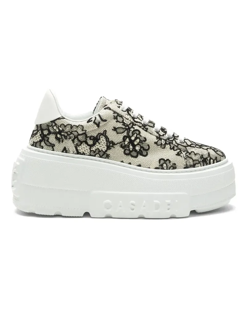Casadei Nexus Pandora Sneakers mit Blumenspitze - Weiß Weiß