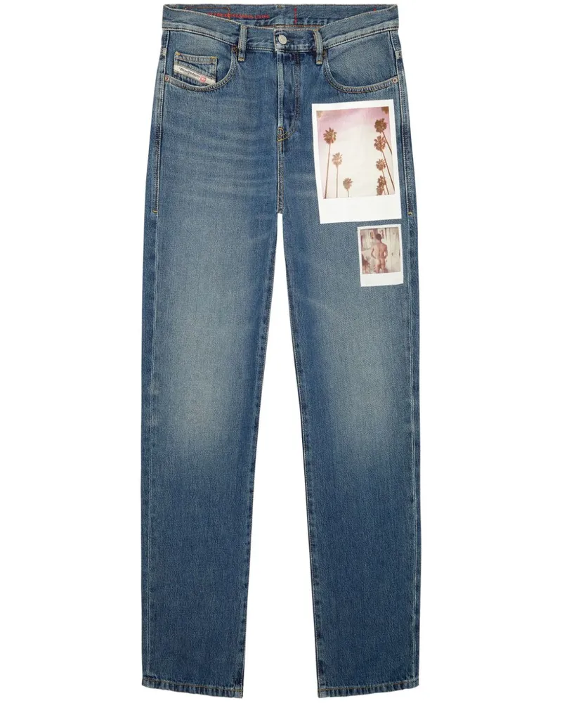 Diesel x ToFF Slim-Fit-Jeans mit Print - Blau Blau