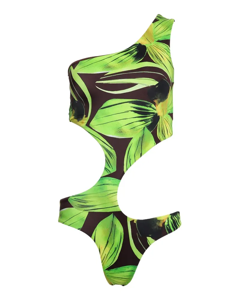 Louisa Ballou cut-out floral swimsuit - Grün Grün