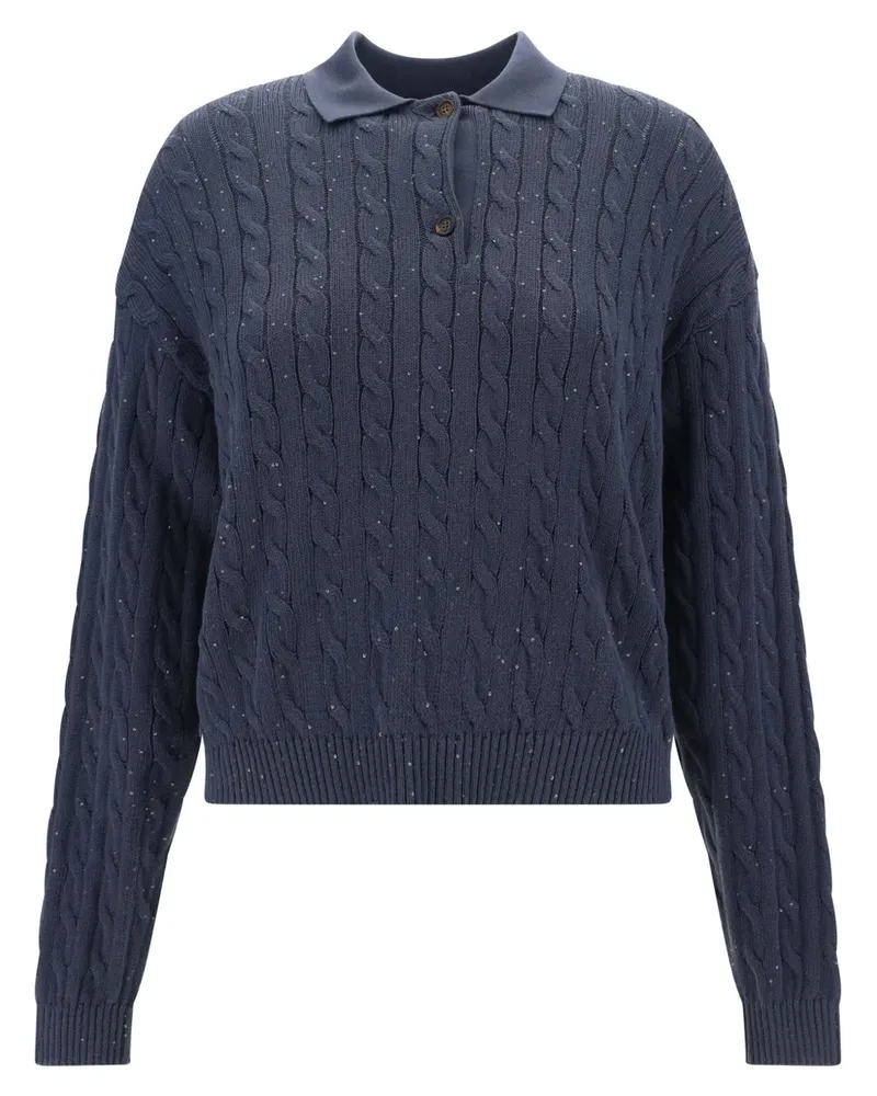Brunello Cucinelli Sweatshirt mit Pailletten - Blau Blau