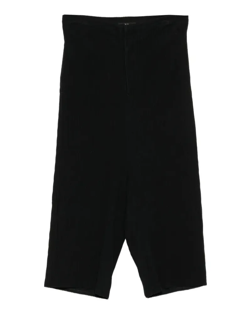 Yohji Yamamoto Gerippte Strickhose - Schwarz Schwarz
