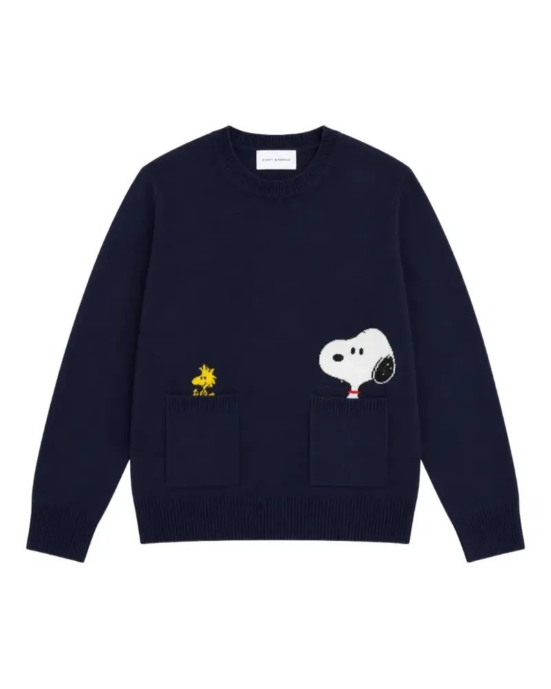 Chinti & Parker Pullover mit Peanuts-Intarsie - Blau Blau