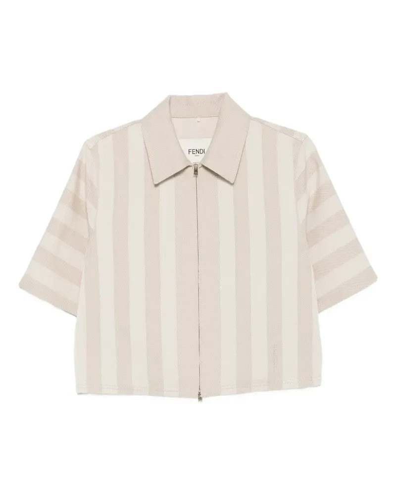 Fendi striped short-sleeve jacket - Nude Nude
