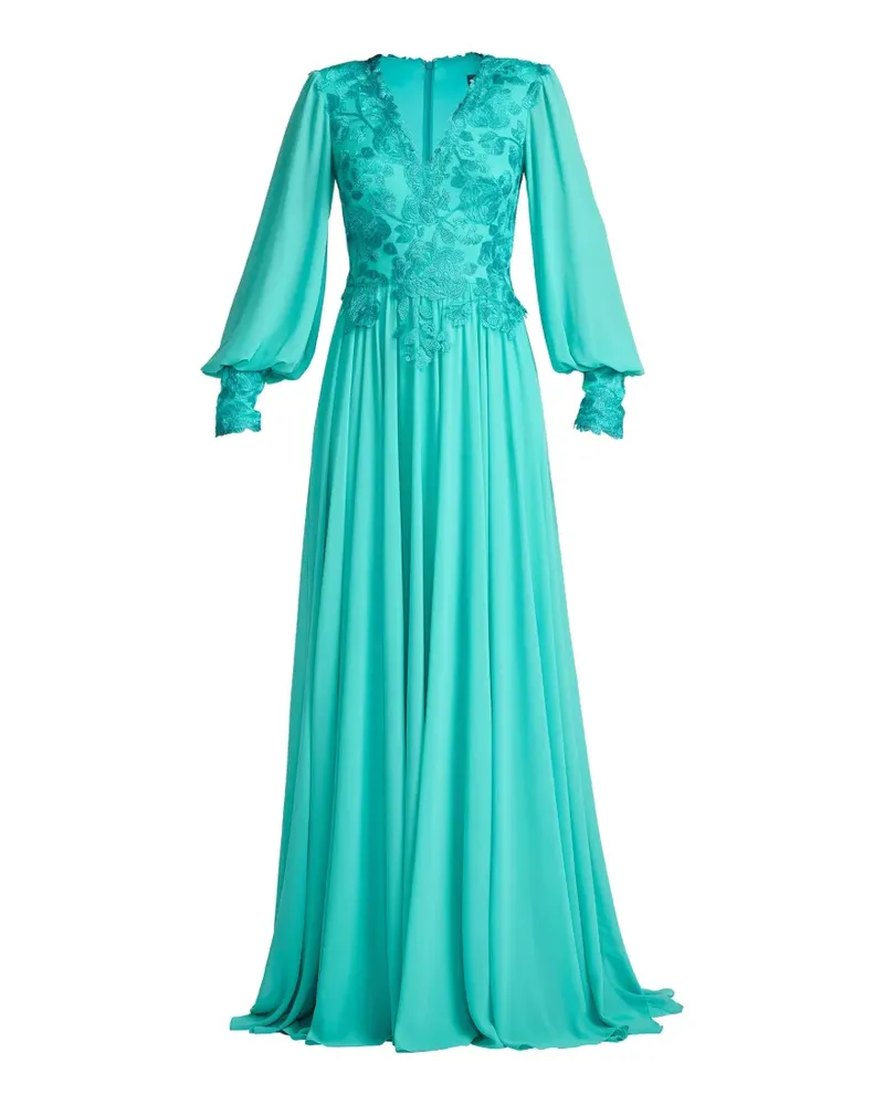 Tadashi Shoji Maxikleid mit V-Ausschnitt - Blau Blau