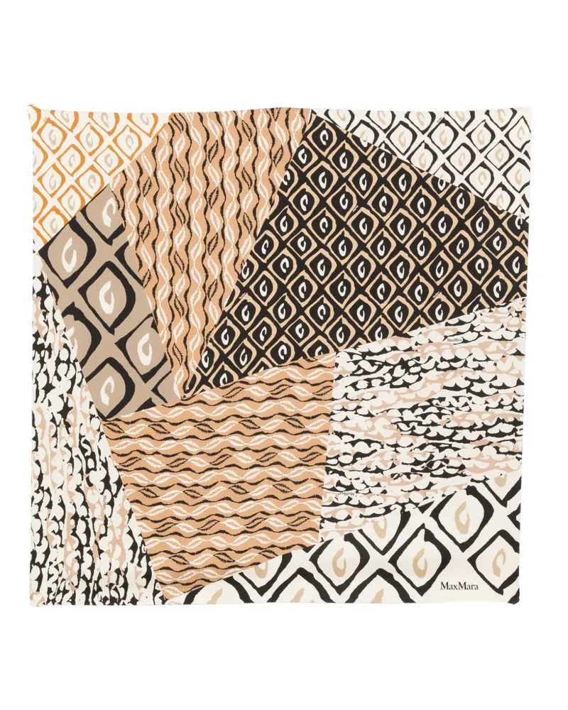 Max Mara Schal mit Print - Nude Nude