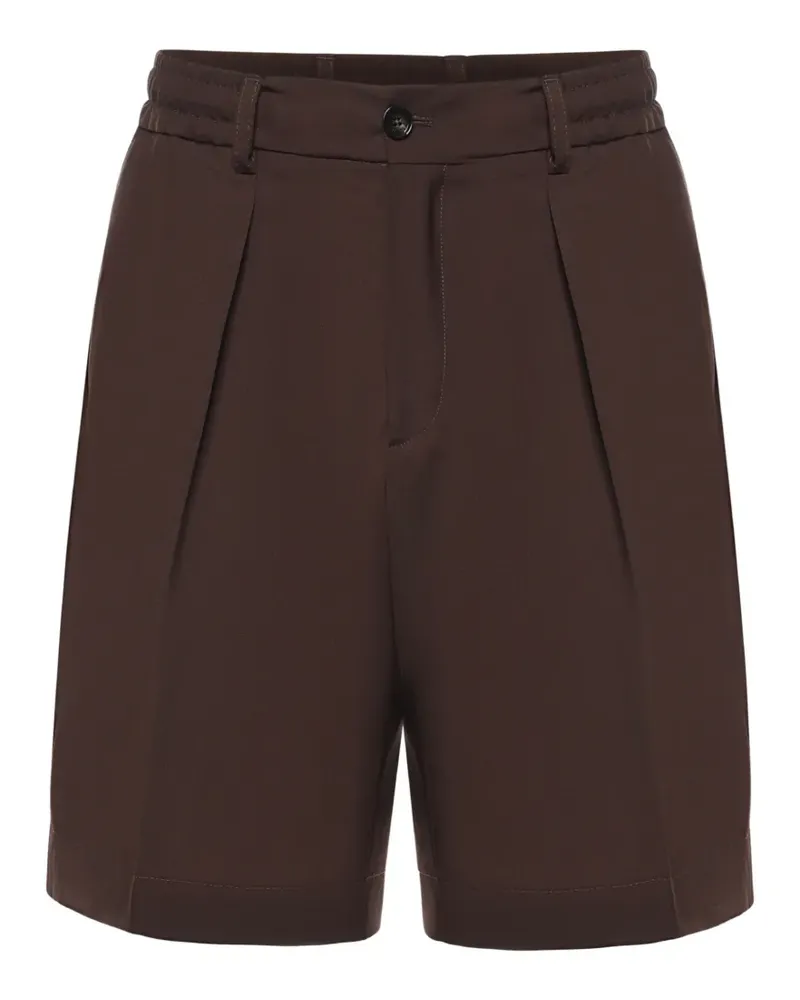 Be Able Havier pleated elasticated-waist wool-blend shorts - Braun Braun