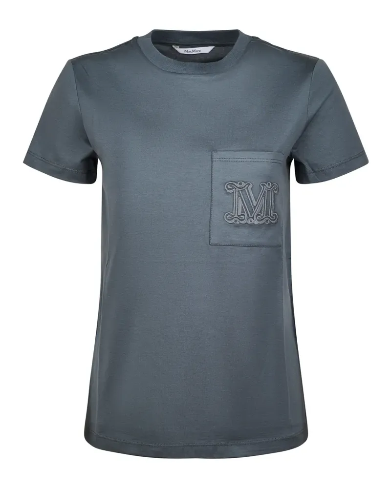 Max Mara T-Shirt mit Brusttasche - Grau Grau