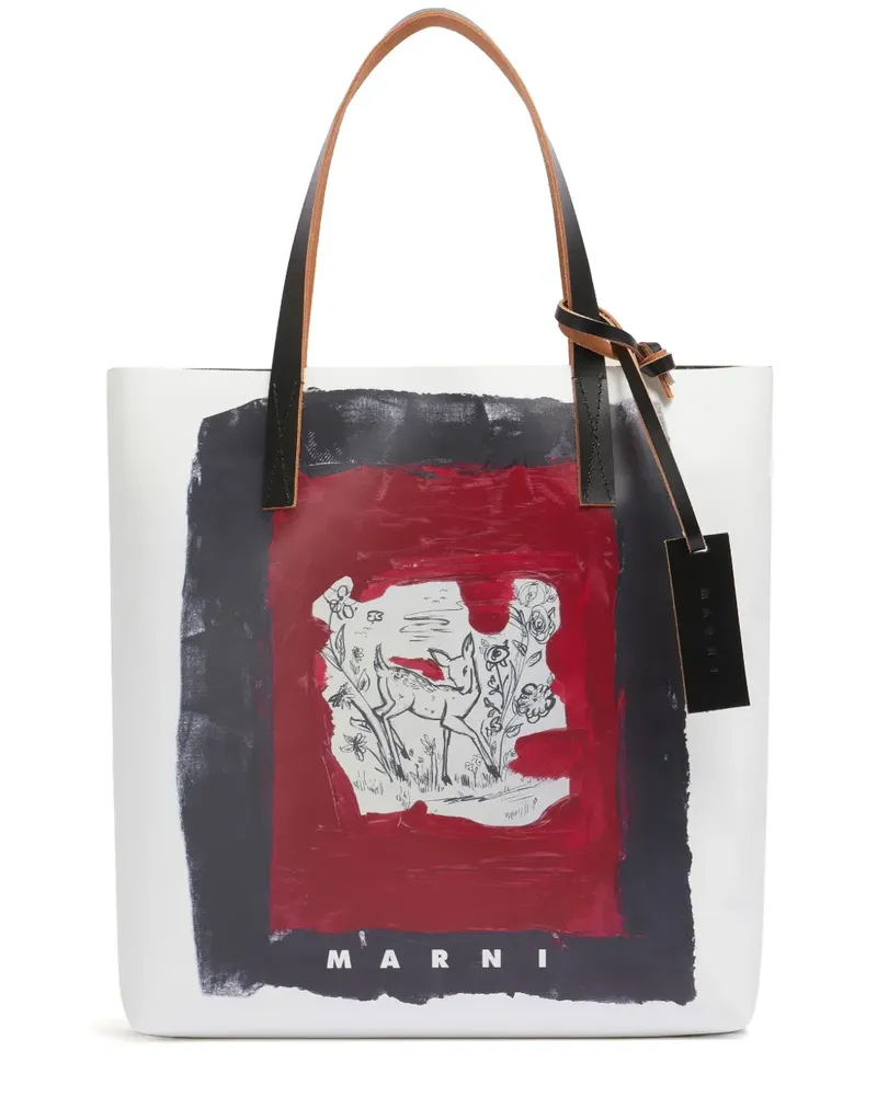 Marni Tribeca Tote Bag - ZO948 WHITE MULTI Zo948