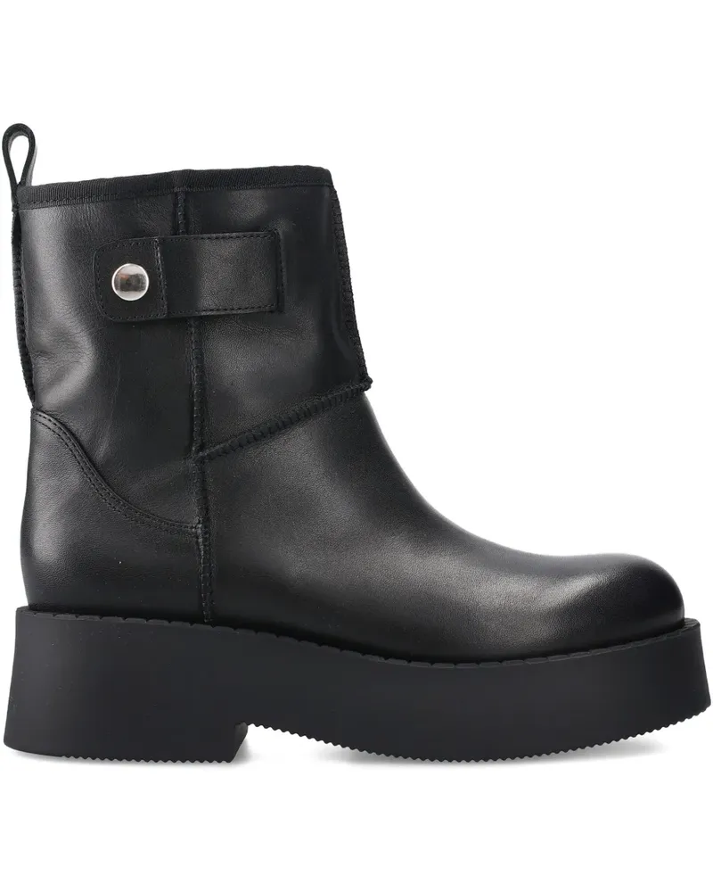 Premiata Knöchelhohe Lederstiefel - Schwarz Schwarz