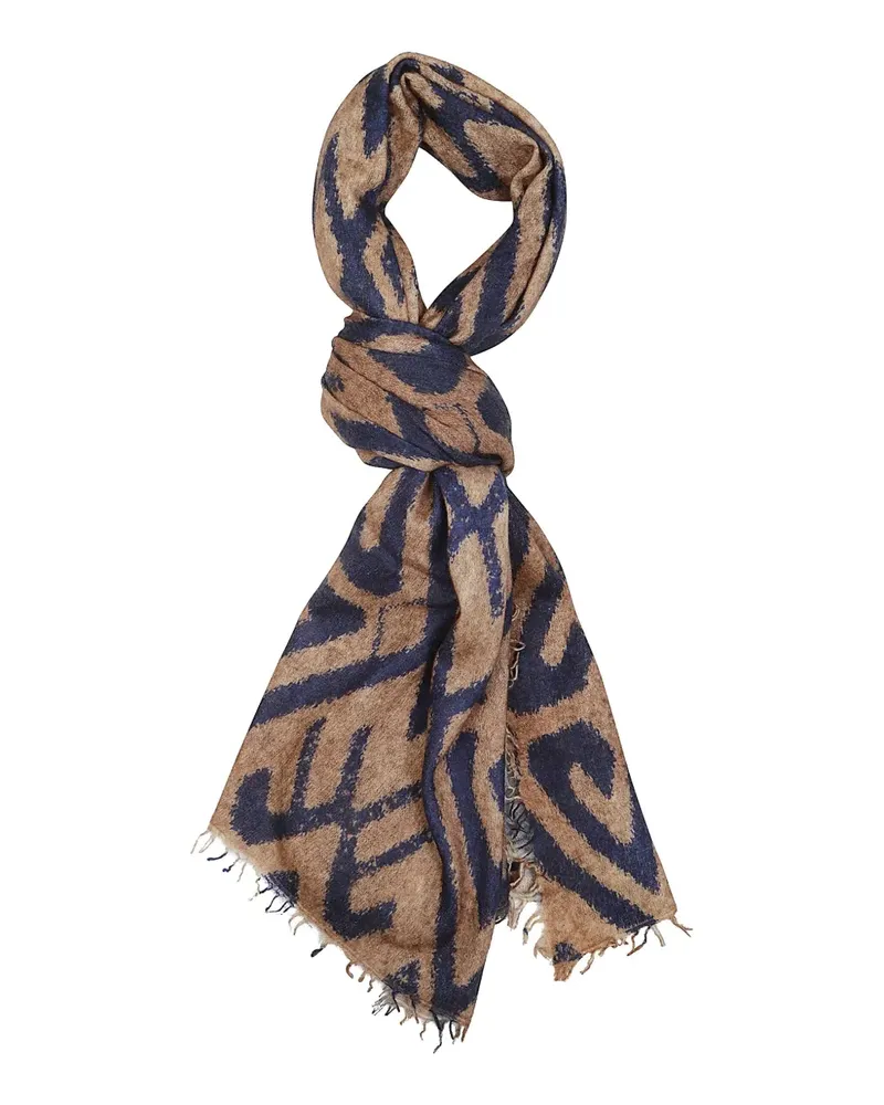 Altea abstract-print cashmere scarf - Braun Braun
