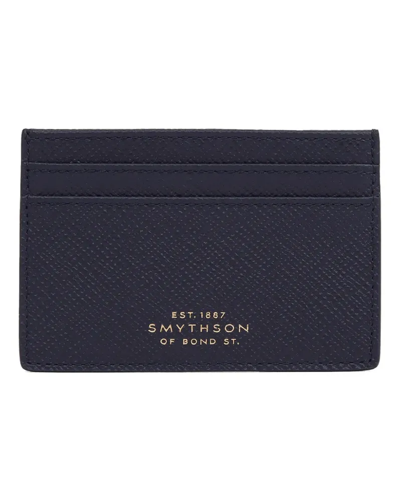 Smythson Flaches Panama Kartenetui - Blau Blau