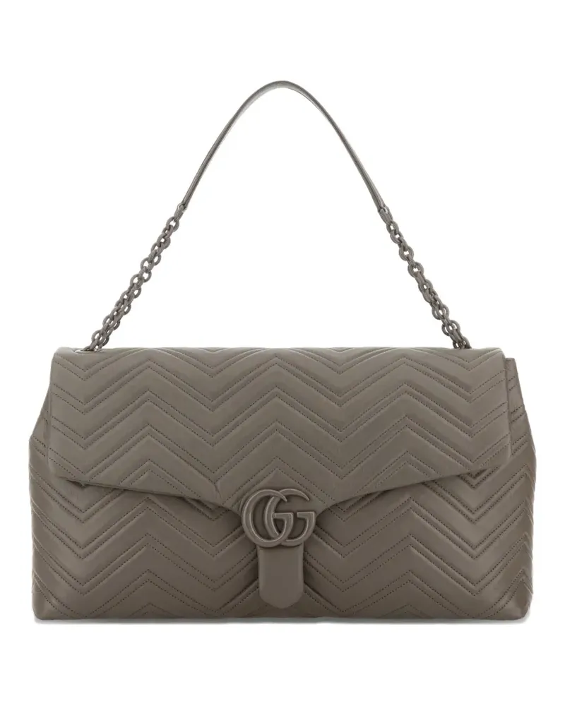Gucci Maxi Marmont Schultertasche mit GG - Grau Grau
