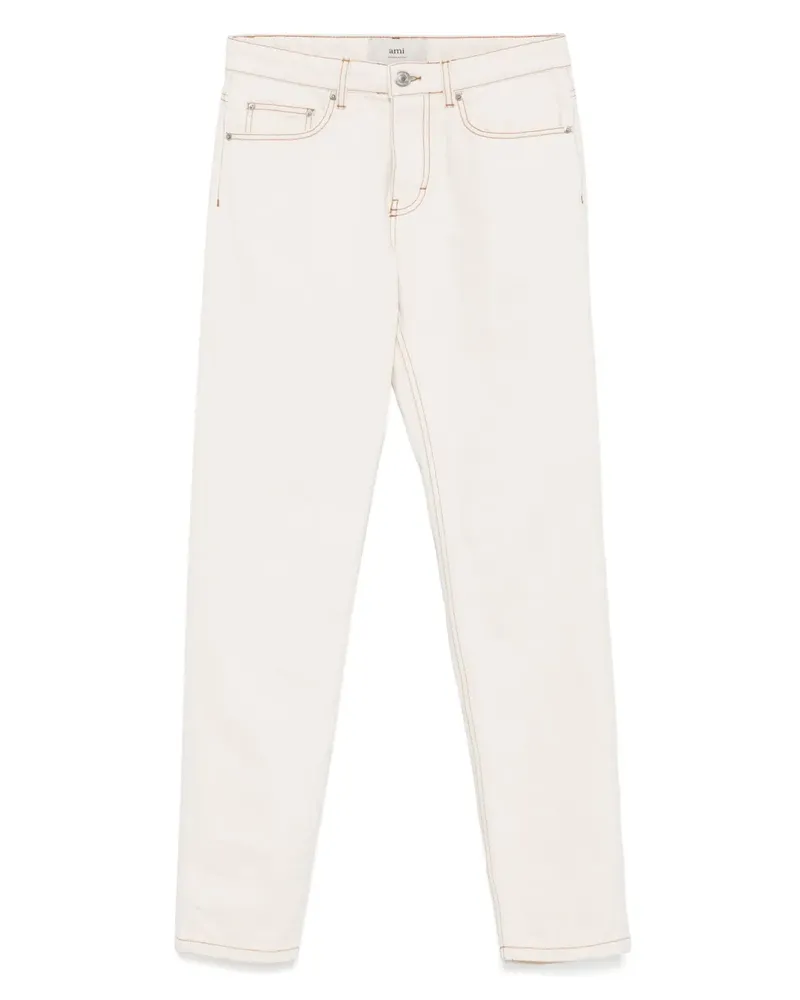 AMI Paris Jeans mit Logo-Patch - Nude Nude