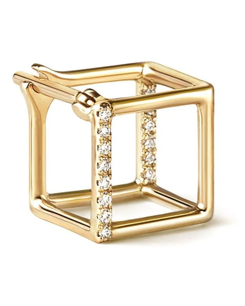 SHIHARA Quadratischer Ohrring mit Diamanten - Metallic Metallic