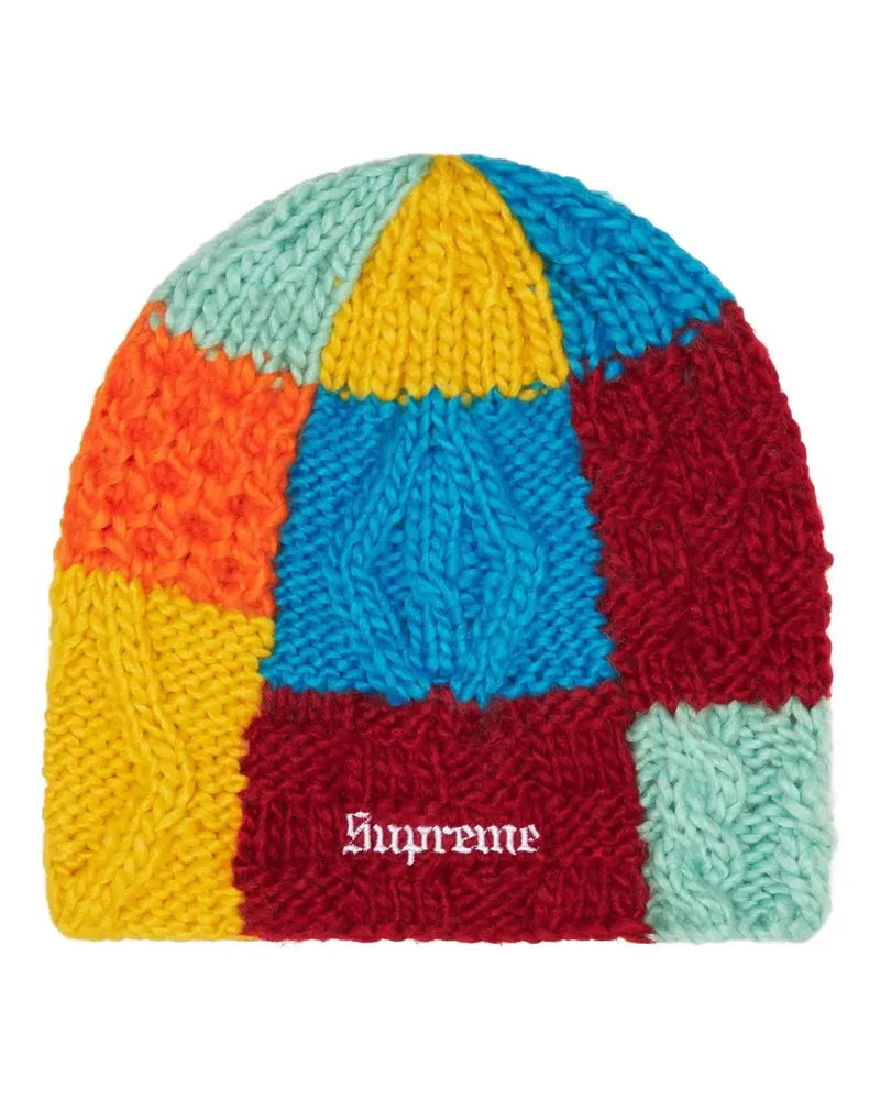 Supreme Being Beanie in Blockstrick - Rot Rot