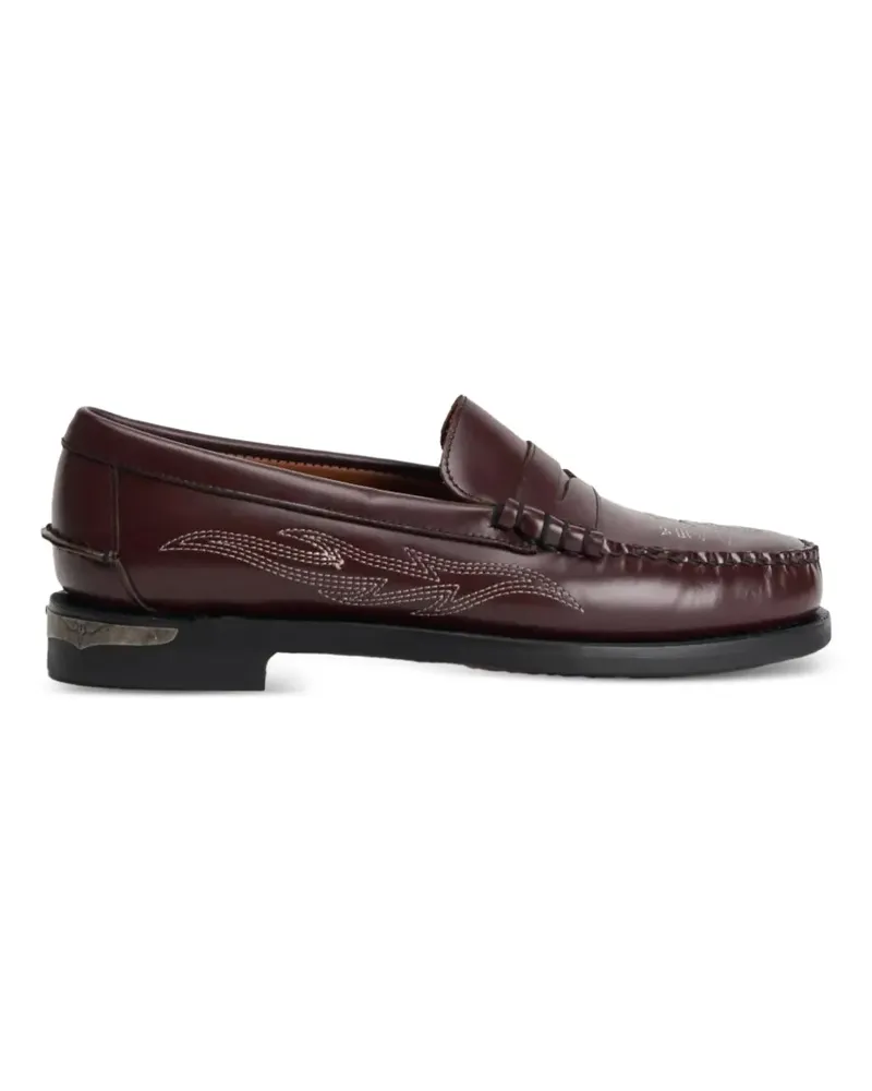 Sebago Dan El Paso embroidered leather loafers - Braun Braun