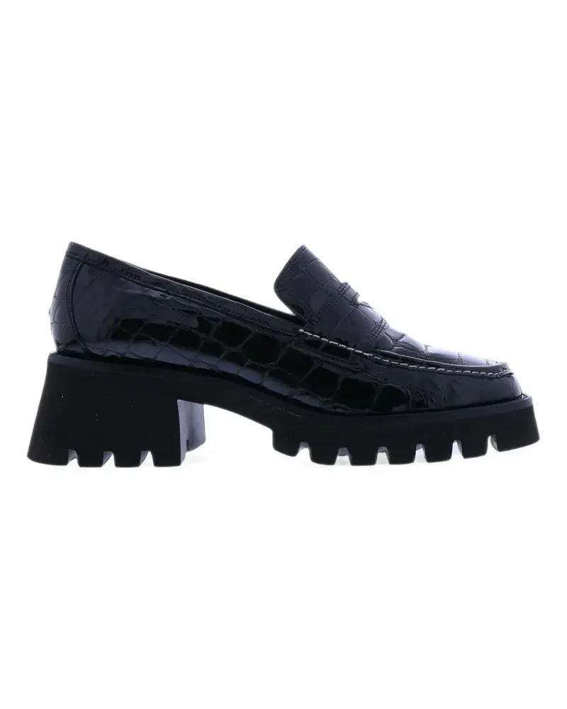 Pons Quintana crocodile-effect patent leather loafers - Schwarz Schwarz