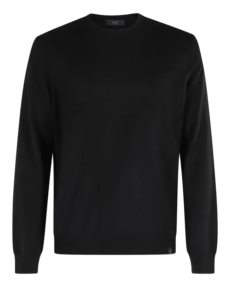 Fay Pullover aus Schurwolle - Schwarz Schwarz