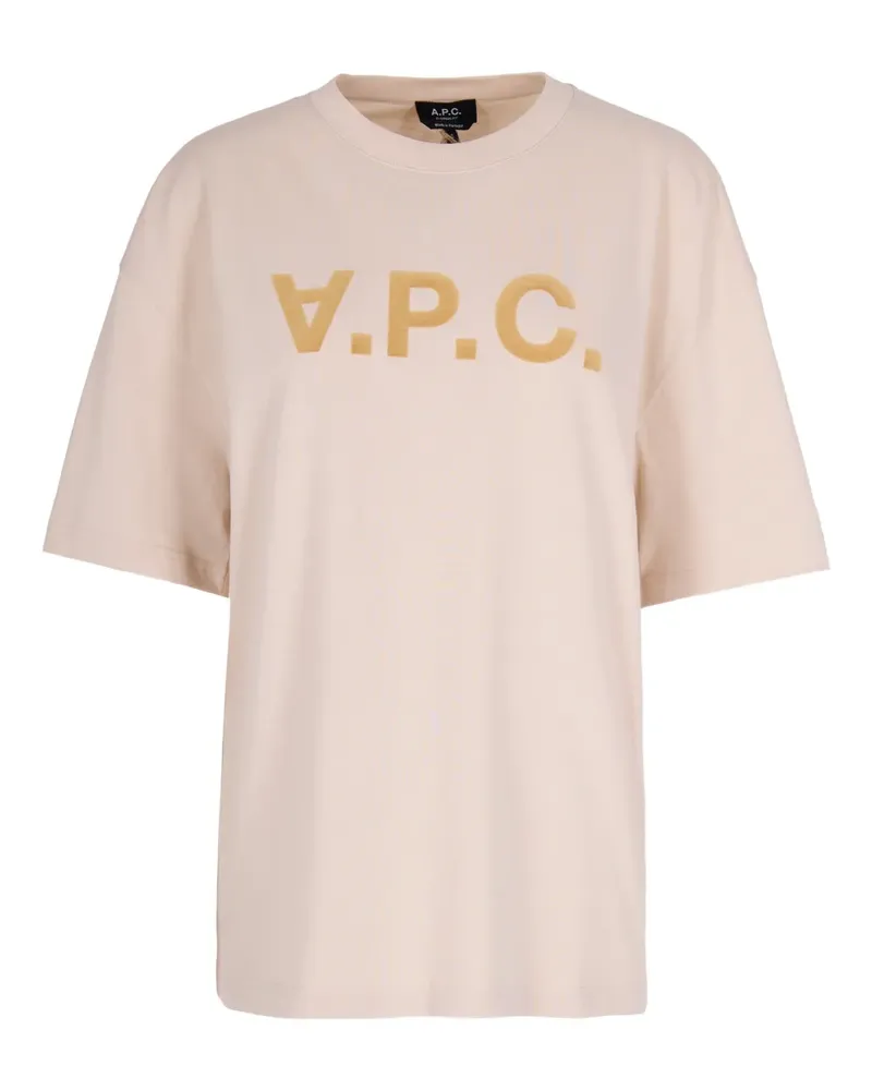 A.P.C. T-Shirt mit Logo-Detail - Nude Nude