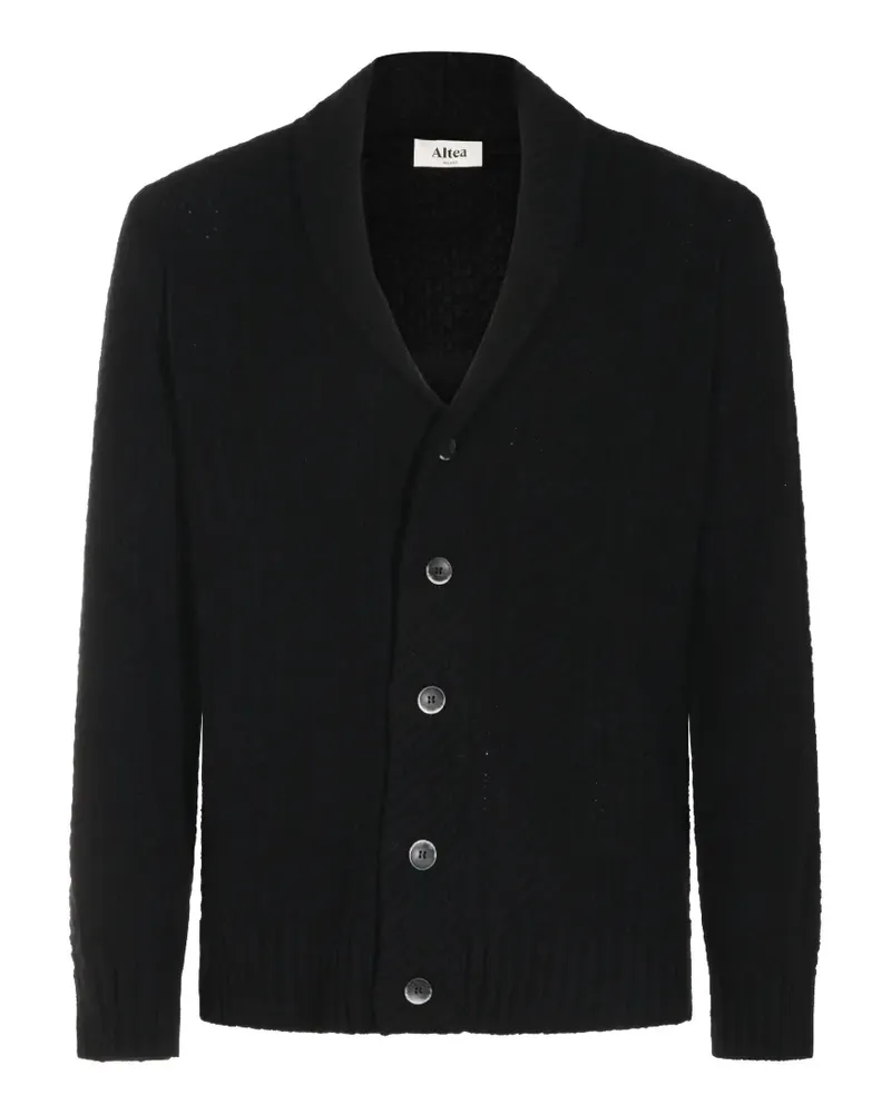 Altea Cardigan mit Schalkragen und Zickzackmuster - Schwarz Schwarz