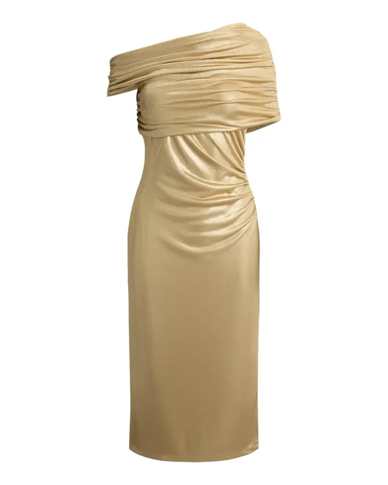 Ralph Lauren Schulterfreies Midikleid im Metallic-Look - Gold Gold