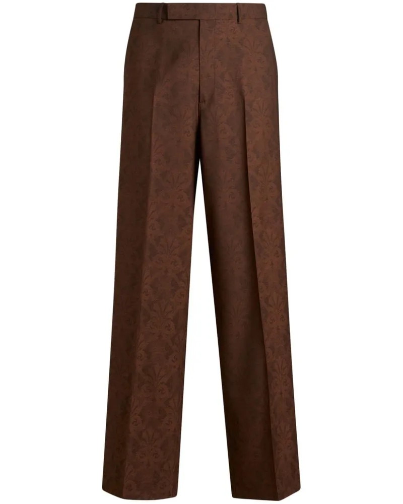 Etro Gerade Hose mit Jacquardmuster - Braun Braun