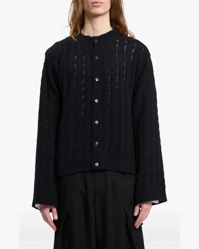 Ann Demeulemeester Cardigan mit Zopfmuster - Schwarz Schwarz