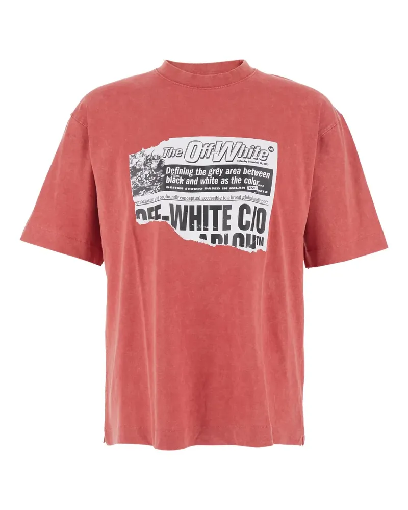 OFF-WHITE T-Shirt mit Print - Rot Rot