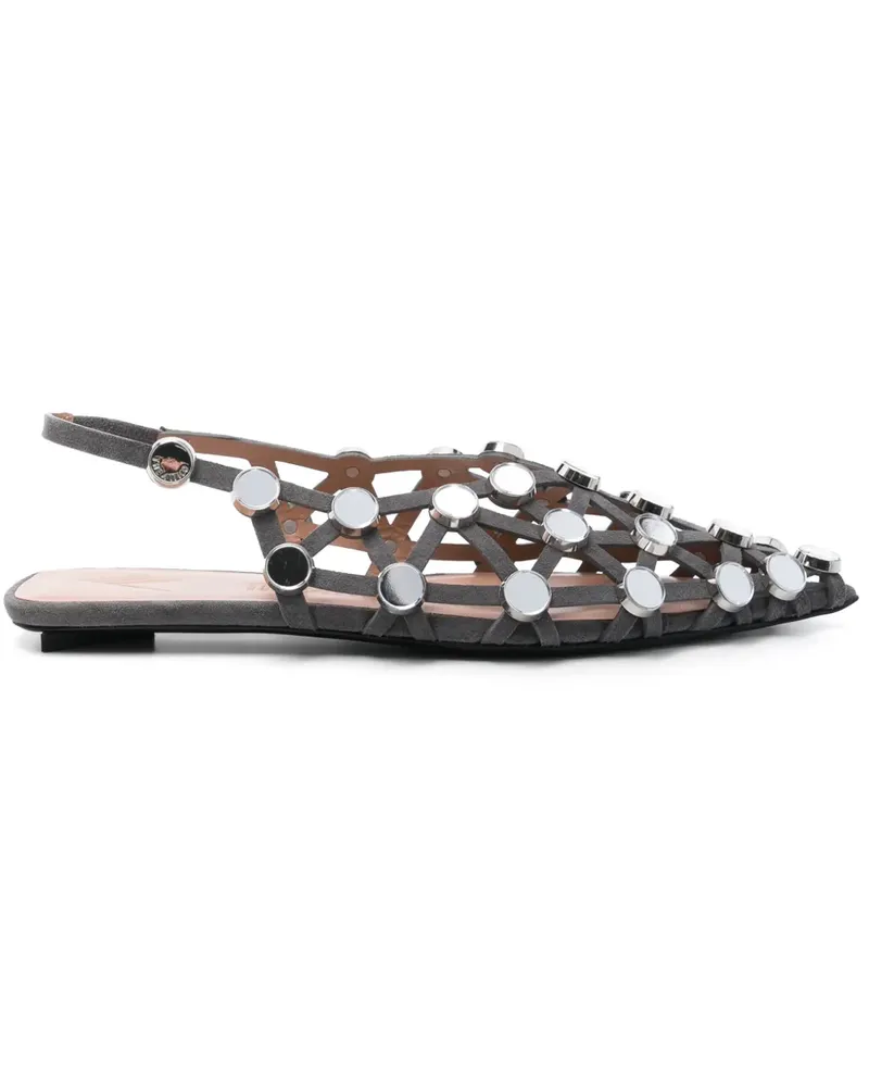 ATTICO Grid Ballerinas - Grau Grau