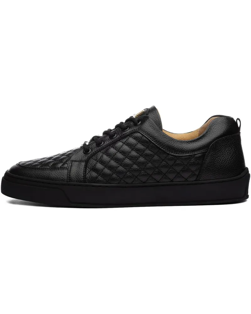 Leandro Lopes Gesteppte Ezio Sneakers - Schwarz Schwarz