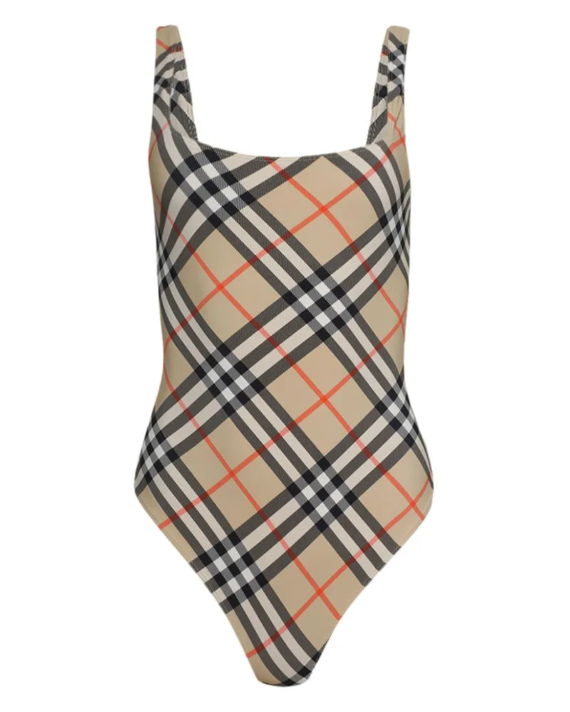 Burberry Badeanzug mit Karomuster - Nude Nude