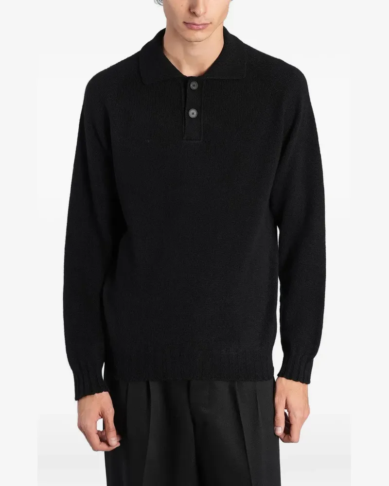 Tagliatore Voltaire Langarm-Poloshirt - Schwarz Schwarz