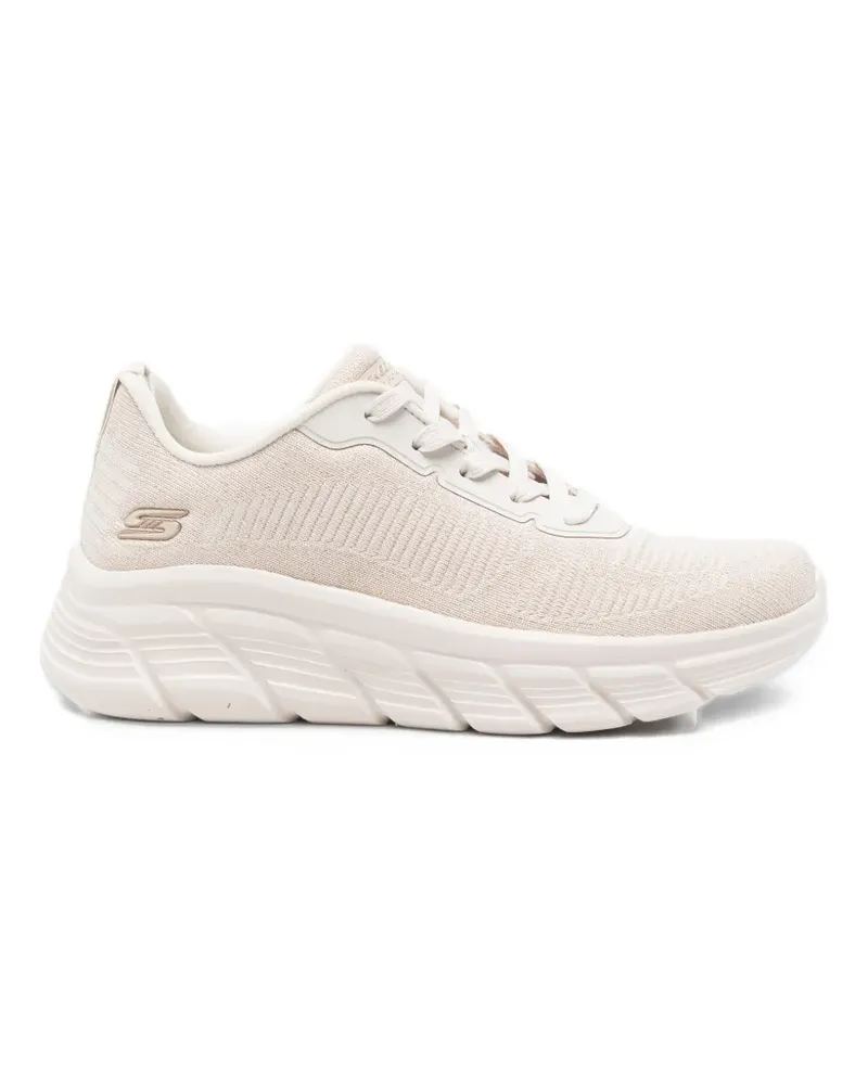 Skechers logo-plaque lace-up sneakers - Nude Nude