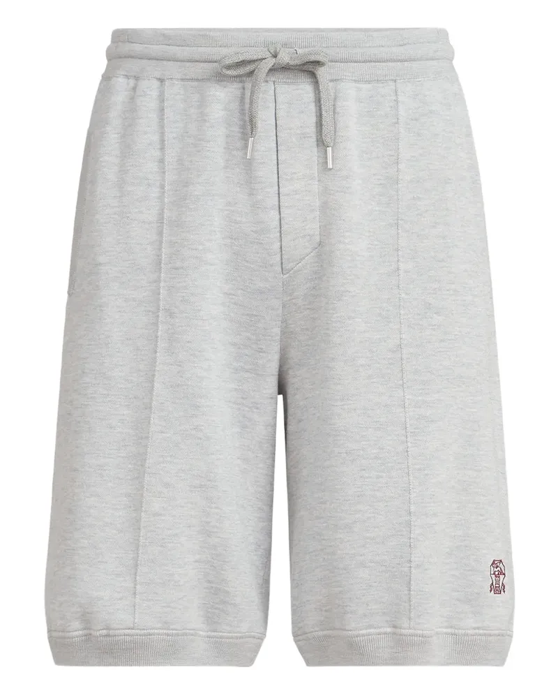 Brunello Cucinelli Shorts mit Logo-Stickerei - Grau Grau