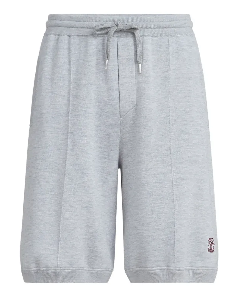 Brunello Cucinelli Shorts mit Logo-Stickerei - Grau Grau