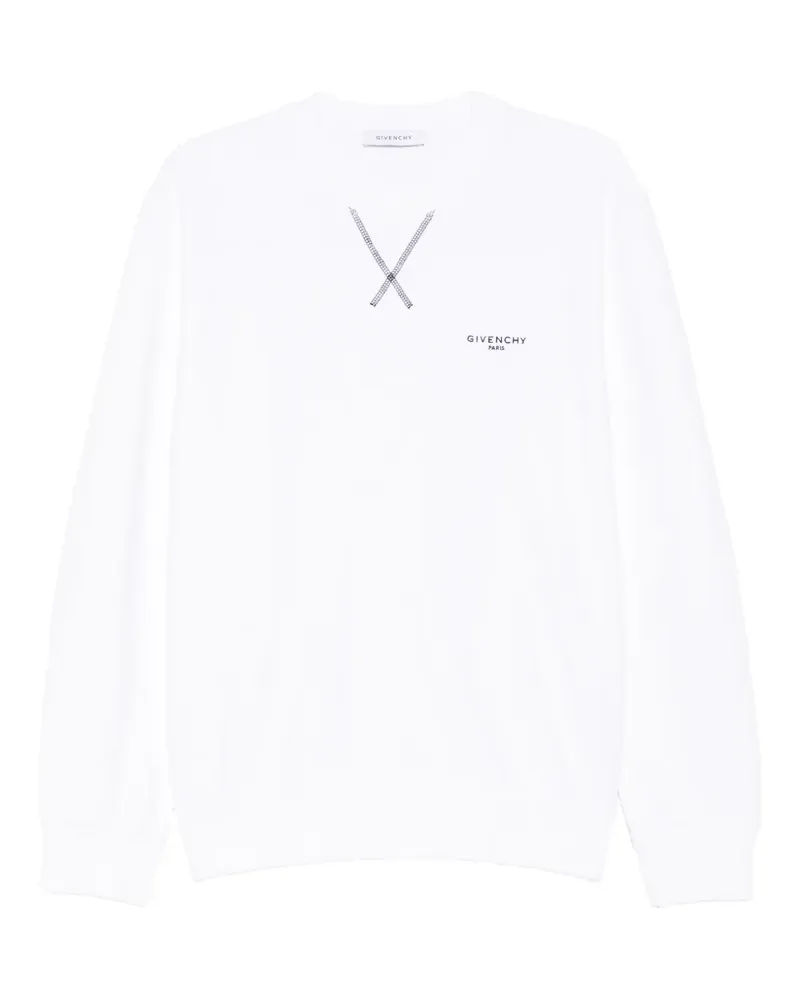 Givenchy embroidered-logo cotton sweatshirt - Weiß Weiß