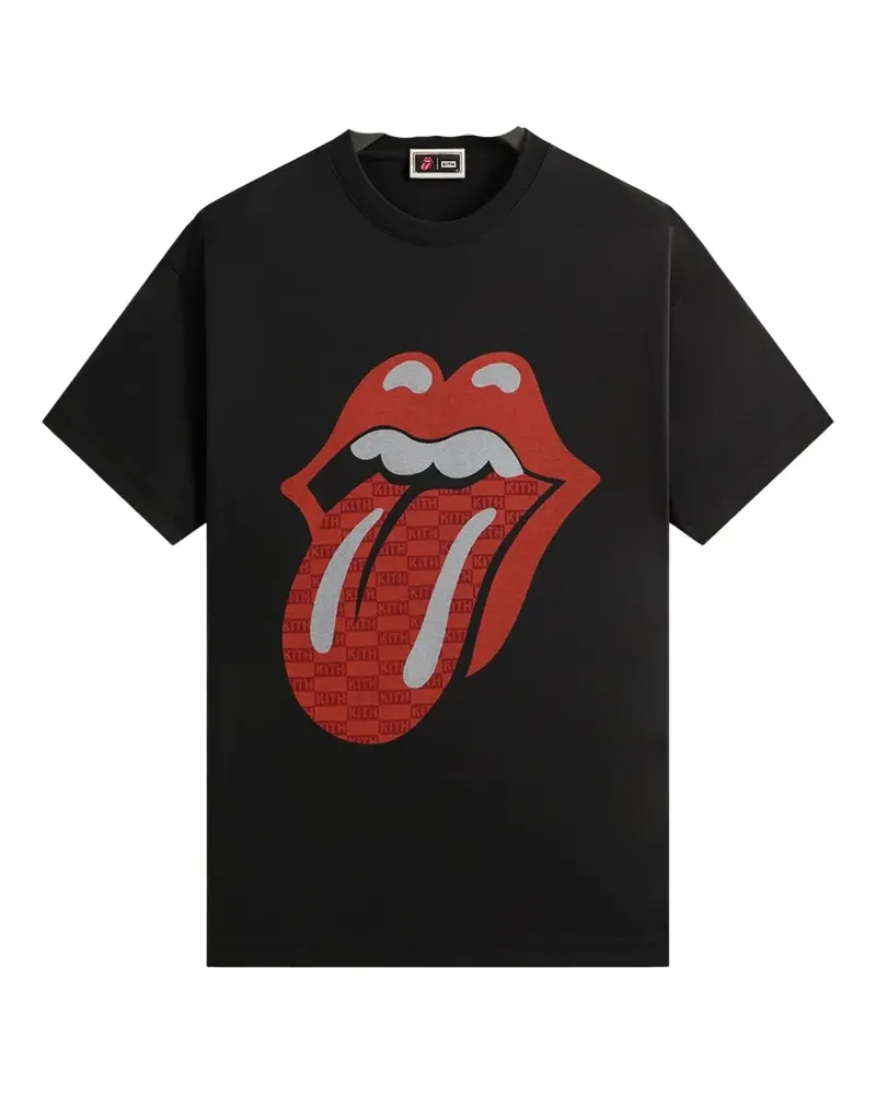 KITH x Rolling Stones Tongues T-Shirt - Schwarz Schwarz