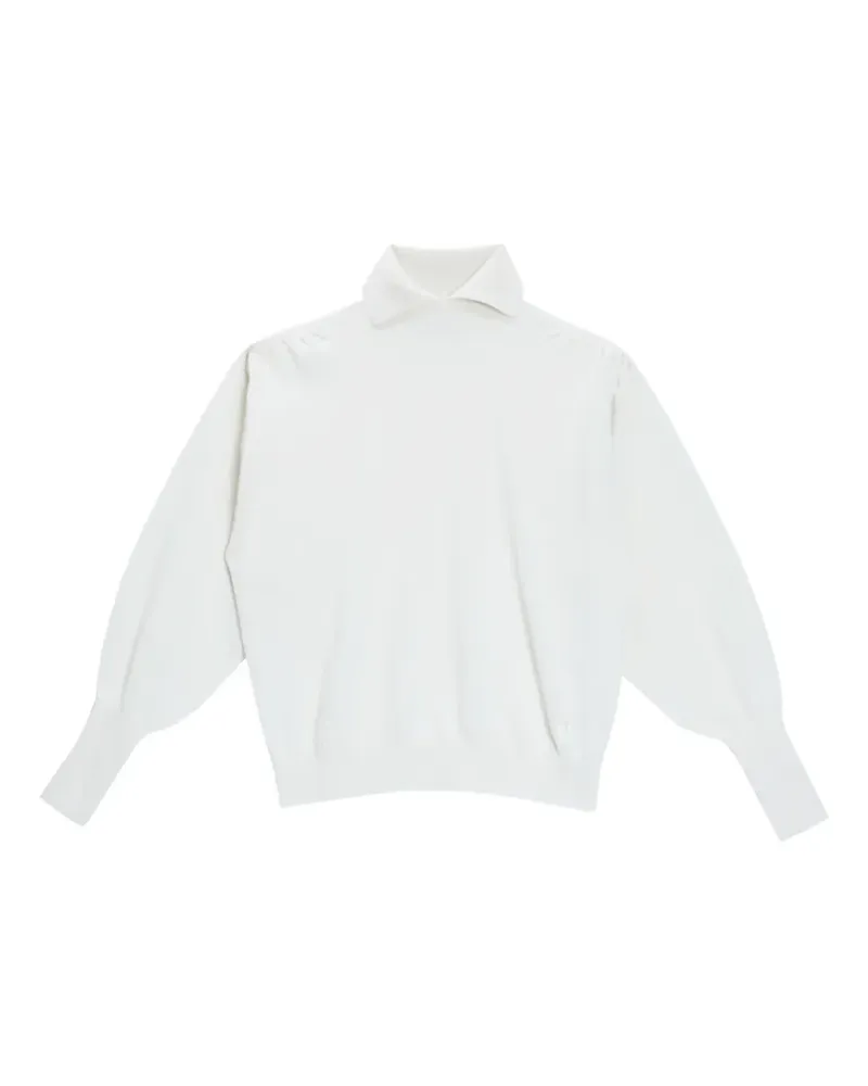 Genny Gerippter Kaschmirpullover - Weiß Weiß