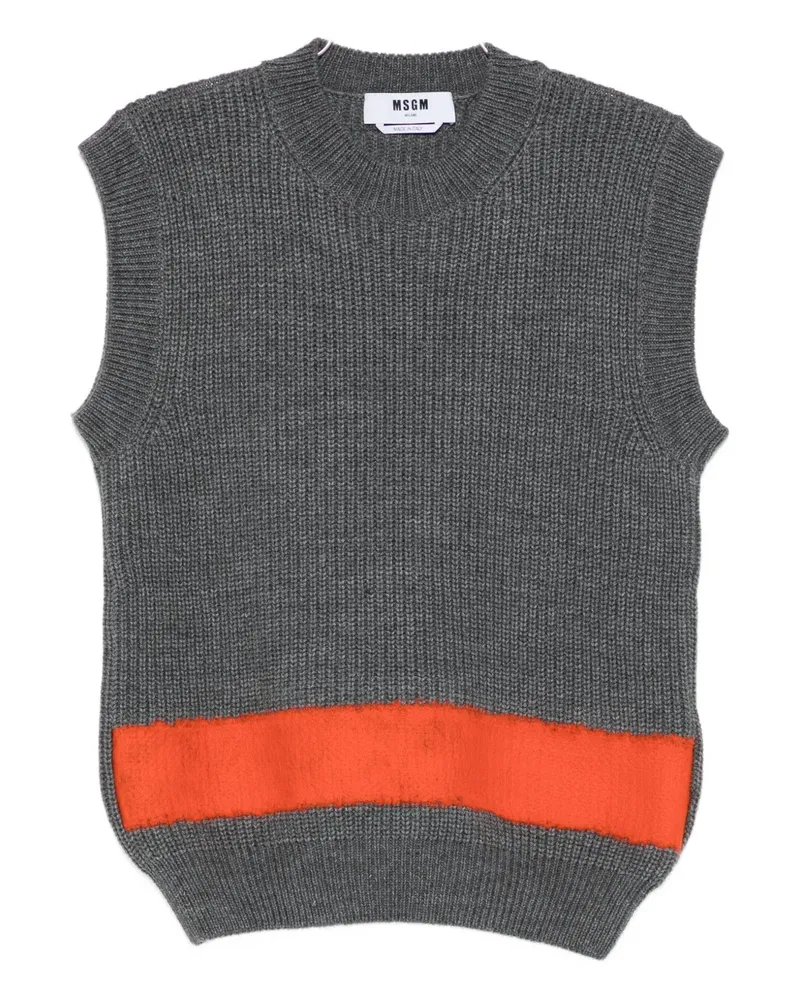 MSGM Gestreifte Weste - Grau Grau