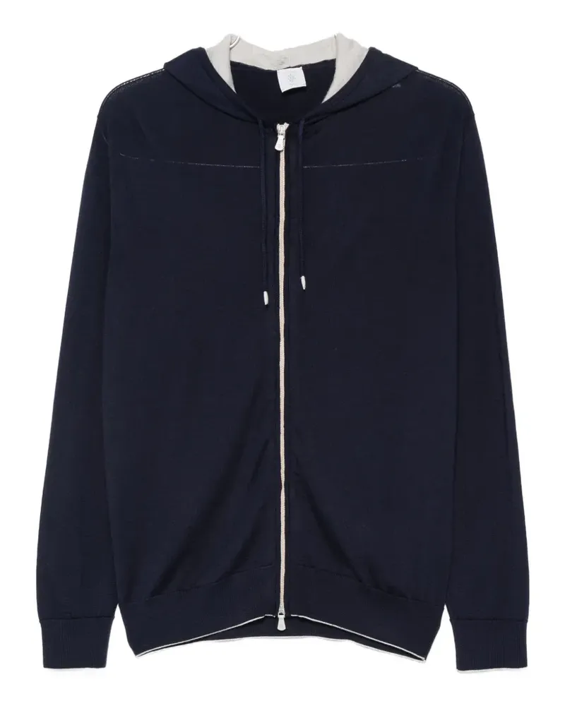 Eleventy Hoodie mit Kordelzug - Blau Blau