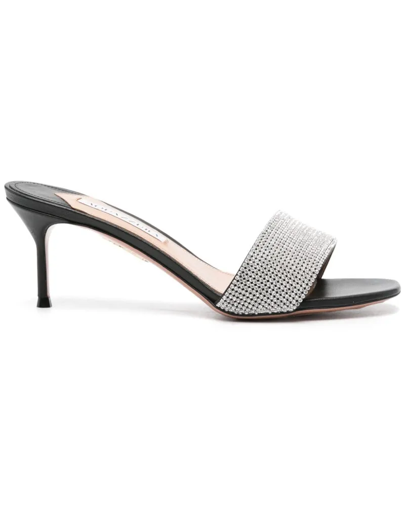 Aquazzura Wonderland Kristall-Mules, 65mm - Schwarz Schwarz