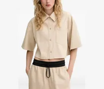 Crop-Top mit Taschendetail - Nude