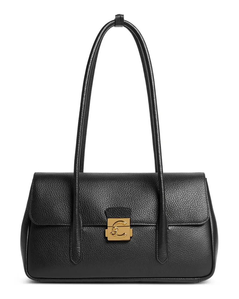 Coccinelle Schultertasche mit Logo-Schnalle - Schwarz Schwarz